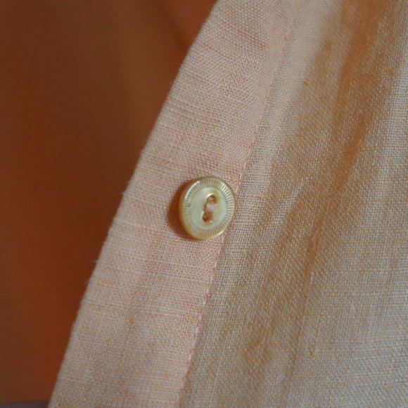 Eileen Fisher Linen Button-Up Shirt Orange Size S - Picture 9 of 11